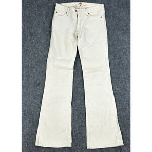 7 For All Mankind Jerome Dahan Womens White Denim Cordorouy Bootcut Size 27